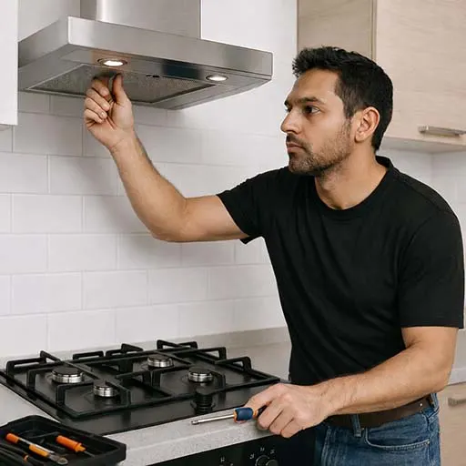 Kitchen chimney cleaning and repair for suction, noise and grease issues